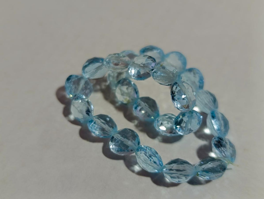 Polished Faceted Blue Topaz Beaded Bracelet or Bangle x 1 From China (Copy)