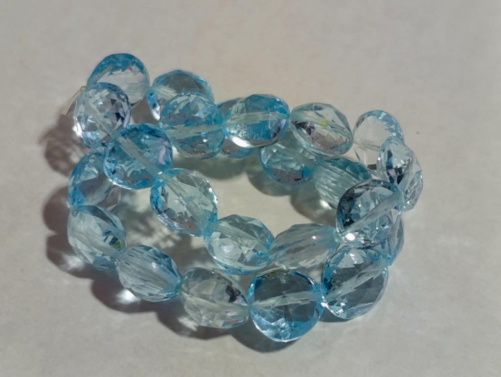 Polished Faceted Blue Topaz Beaded Bracelet or Bangle x 1 From China (Copy)
