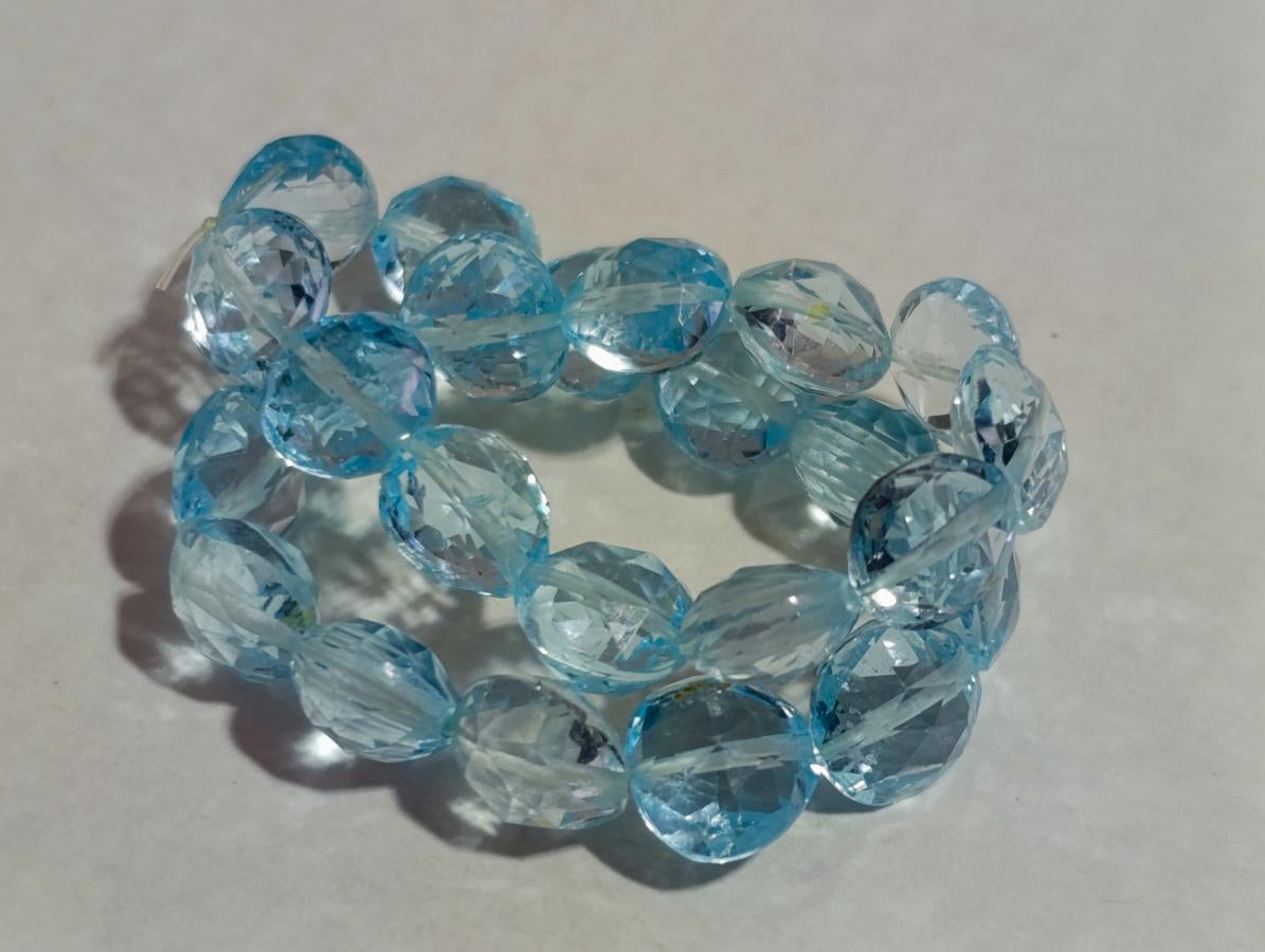 Polished Faceted Blue Topaz Beaded Bracelet or Bangle x 1 From China (Copy)