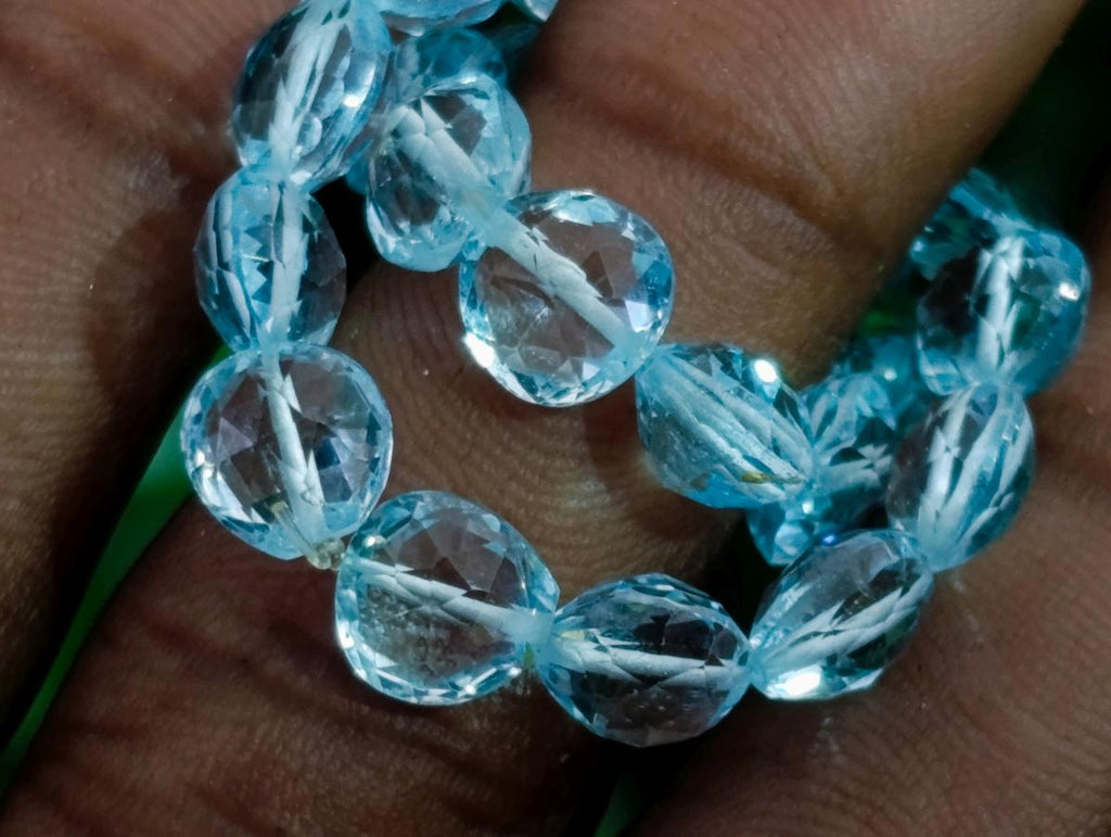 Polished Faceted Blue Topaz Beaded Bracelet or Bangle x 1 From China (Copy)