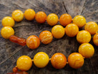 Hand Made Six Wise Men Old Butterscotch Fossil Amber Necklace x 1 From Poland