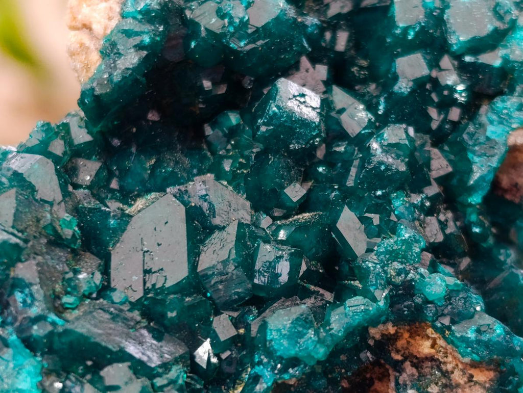 Natural Gorgeous Emerald Green Cabinet Sized Classic Dioptase Specimen x 1 From Tantara Mine, Congo