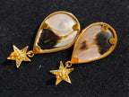 Hand Made Mabe Pearl Pendant and Matching Earrings Set with Tiny Melee Pointer Diamonds x 1 From Southern Africa