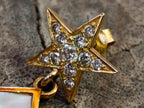Hand Made Mabe Pearl Pendant and Matching Earrings Set with Tiny Melee Pointer Diamonds x 1 From Southern Africa