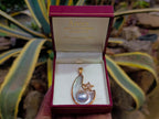 Hand Made Mabe Pearl Pendant and Matching Earrings Set with Tiny Melee Pointer Diamonds x 1 From Southern Africa