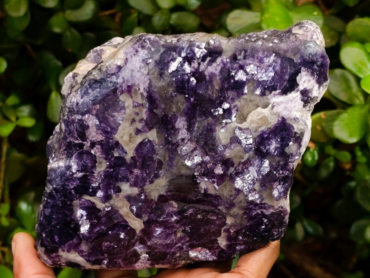 Polished One Side Silver Leaf Lepidolite Gemstone Display Piece x 1 From Zimbabwe