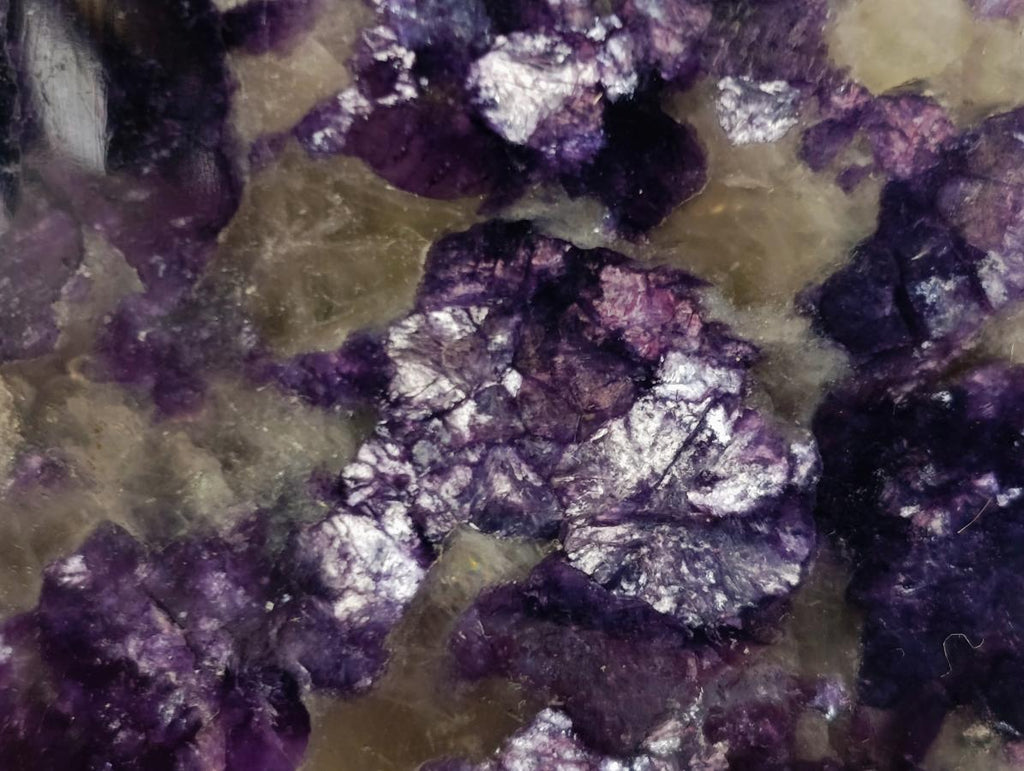 Polished One Side Silver Leaf Lepidolite Gemstone Display Piece x 1 From Zimbabwe