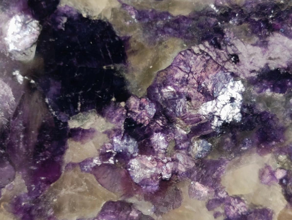 Polished One Side Silver Leaf Lepidolite Gemstone Display Piece x 1 From Zimbabwe