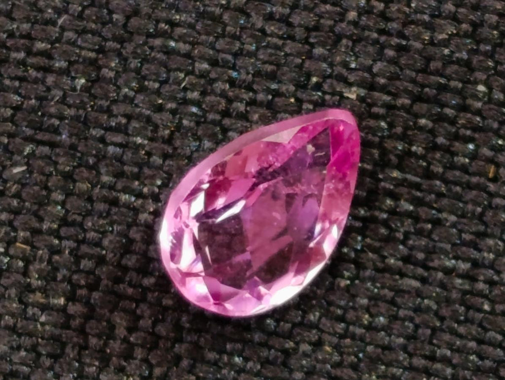 Polished Exquisite Set of 3 Hot Pink Tourmaline Faceted Stones with Trillion and Teardrop Cuts x 1 From Namibia