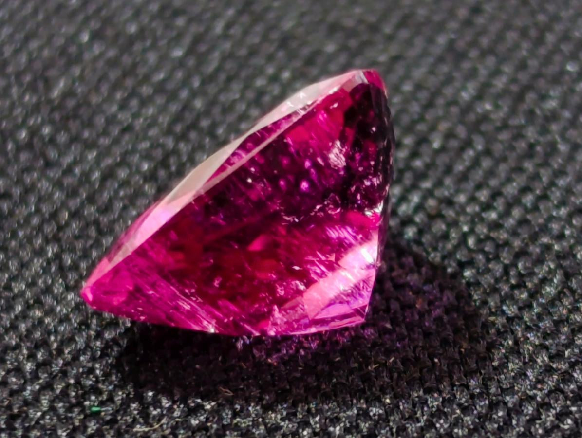Polished Exquisite Set of 3 Hot Pink Tourmaline Faceted Stones with Trillion and Teardrop Cuts x 1 From Namibia