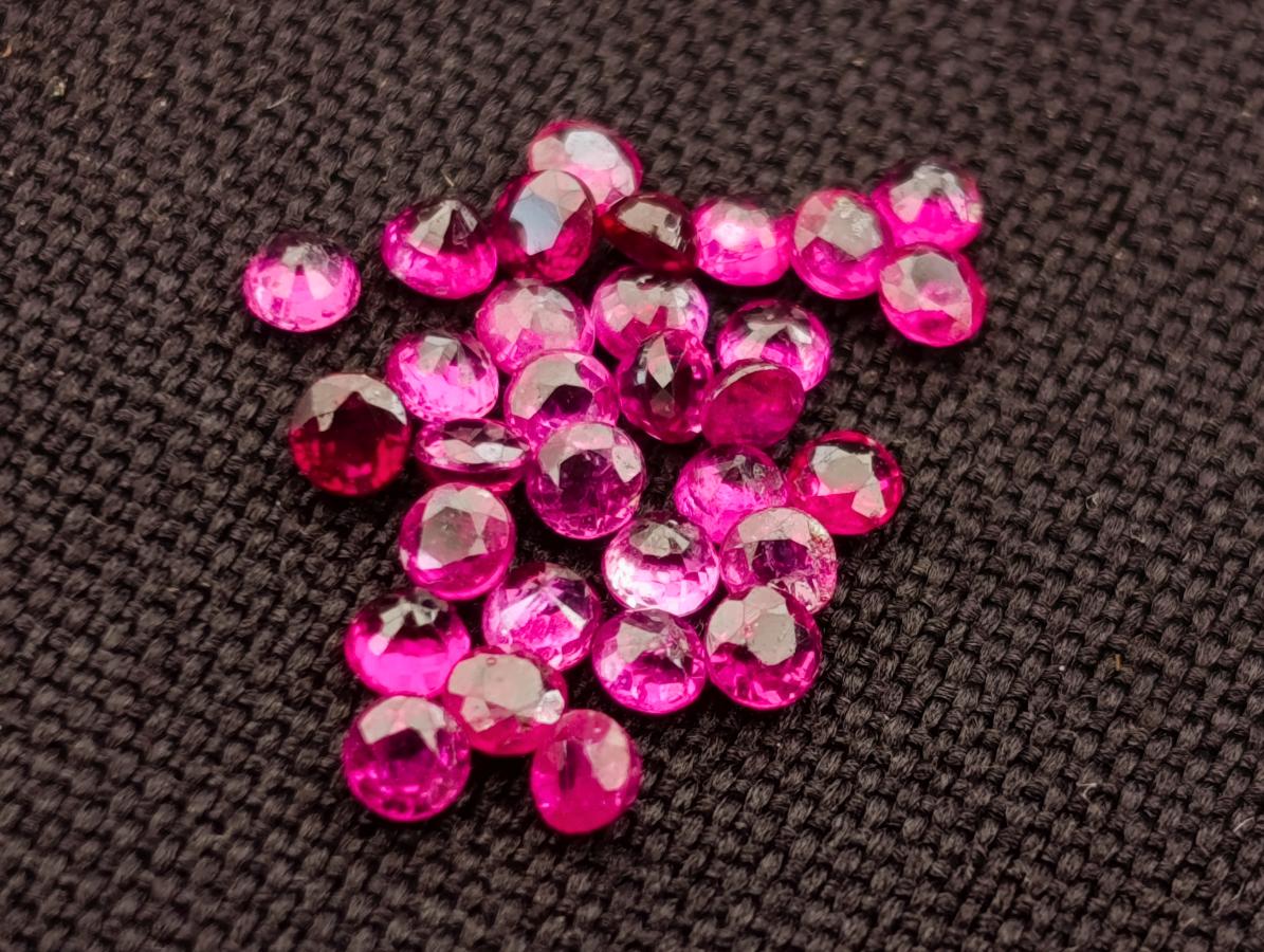 Polished Batch of 31 Faceted Rubies x 1 From Tanzania