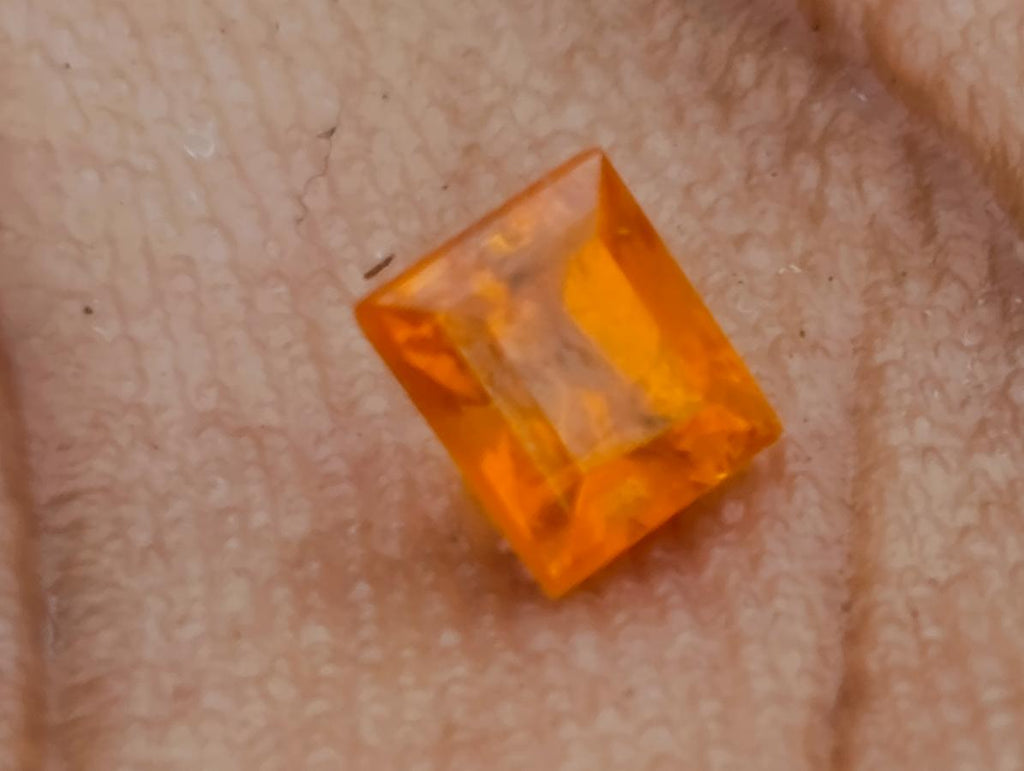 Polished Set of 3 Rare Mandarin Garnet Faceted Stones x 1 From Sperrgebiet, Namibia