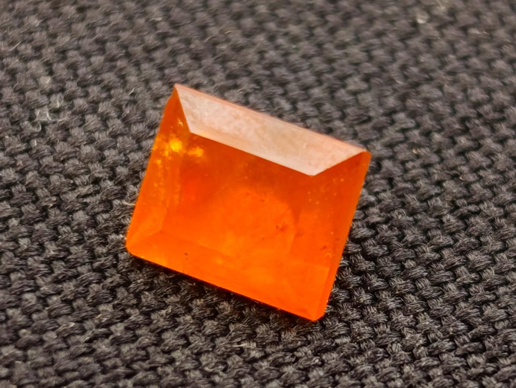 Polished Set of 3 Rare Mandarin Garnet Faceted Stones x 1 From Sperrgebiet, Namibia