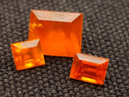 Polished Set of 3 Rare Mandarin Garnet Faceted Stones x 1 From Sperrgebiet, Namibia