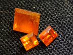 Polished Set of 3 Rare Mandarin Garnet Faceted Stones x 1 From Sperrgebiet, Namibia