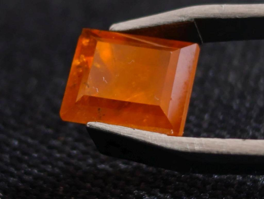 Polished Set of 3 Rare Mandarin Garnet Faceted Stones x 1 From Sperrgebiet, Namibia