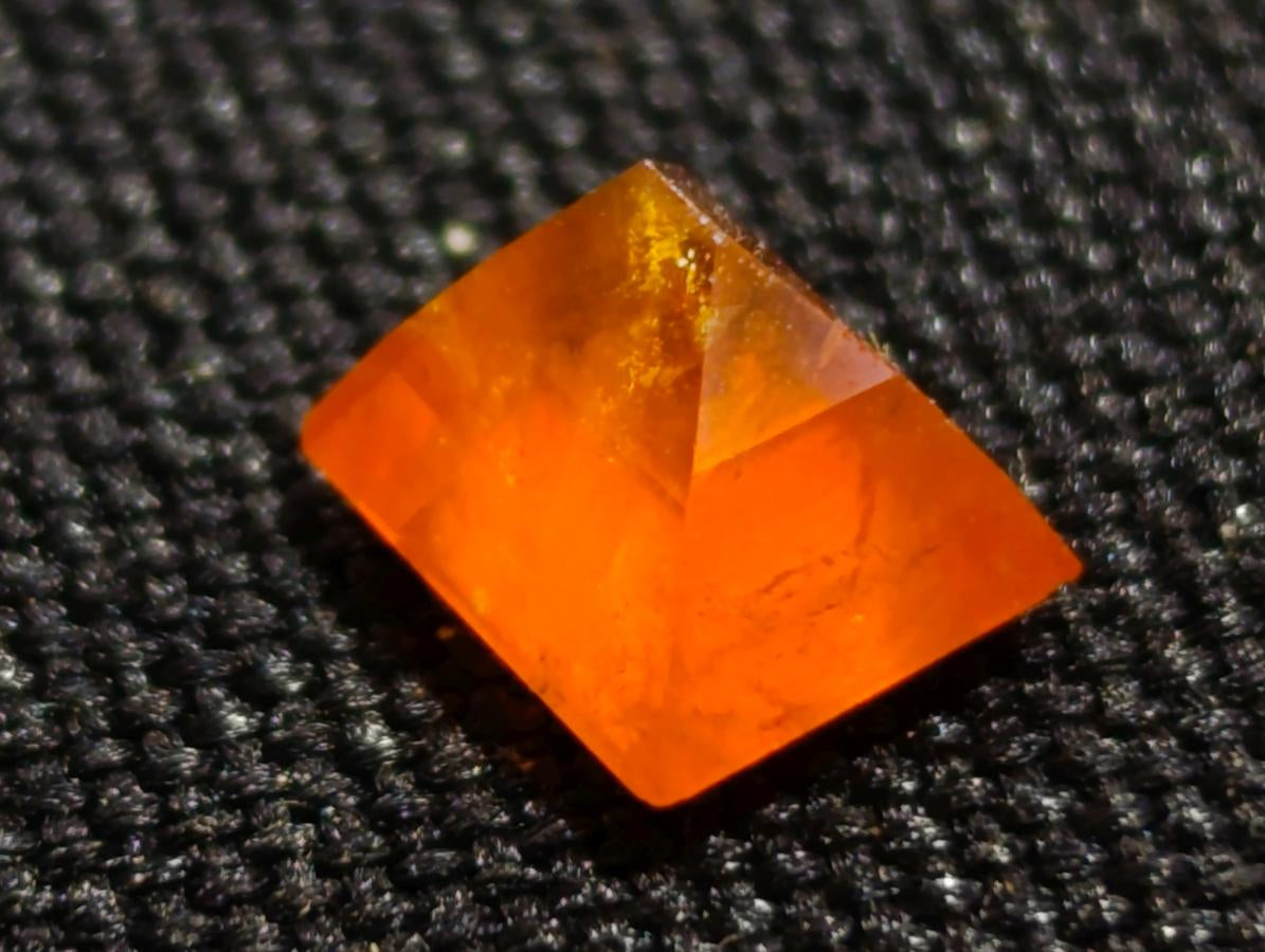 Polished Set of 3 Rare Mandarin Garnet Faceted Stones x 1 From Sperrgebiet, Namibia