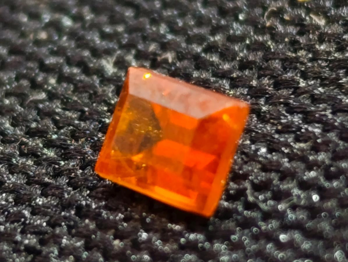 Polished Set of 3 Rare Mandarin Garnet Faceted Stones x 1 From Sperrgebiet, Namibia