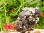 Natural Highly Fluorescent Schorl Black Tourmaline Smokey Quartz and Hyalite Opal Specimen x 1 From Erongo, Namibia