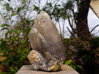 Natural Large Triple Fluorescent Smokey Quartz Crystal Cluster with Hyalite Opal Crystal x 1 From Erongo, Namibia