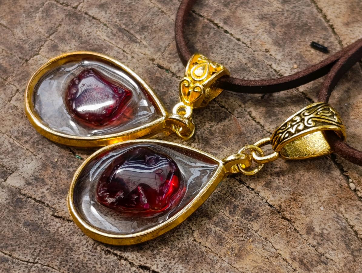 Hand Made Red Garnet Rock Lovers Necklace - Sold Per Item - From Mozambique