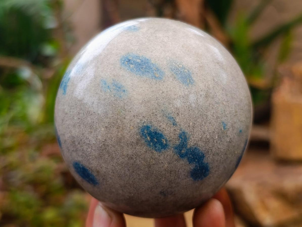 Polished Blue Spotted Spinel Quartz Sphere x 1 From Madagascar