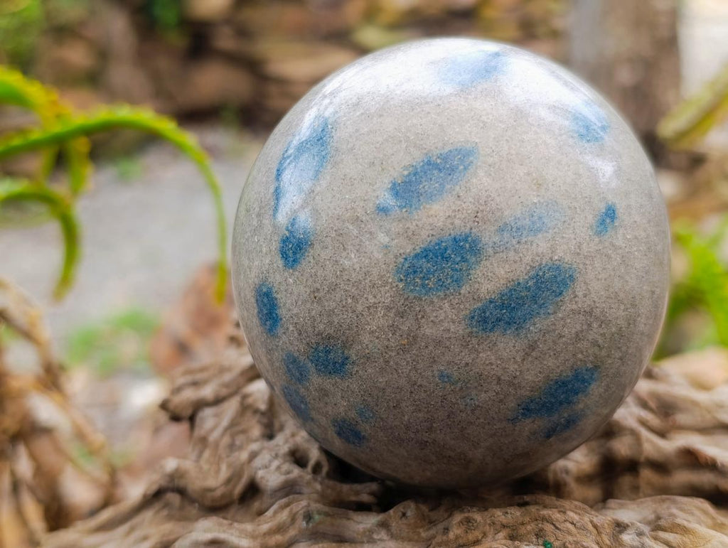 Polished Blue Spotted Spinel Quartz Sphere x 1 From Madagascar