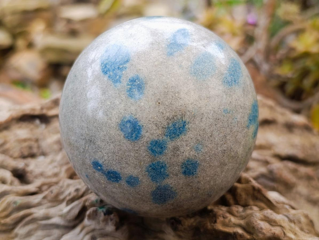 Polished Blue Spotted Spinel Quartz Sphere x 1 From Madagascar