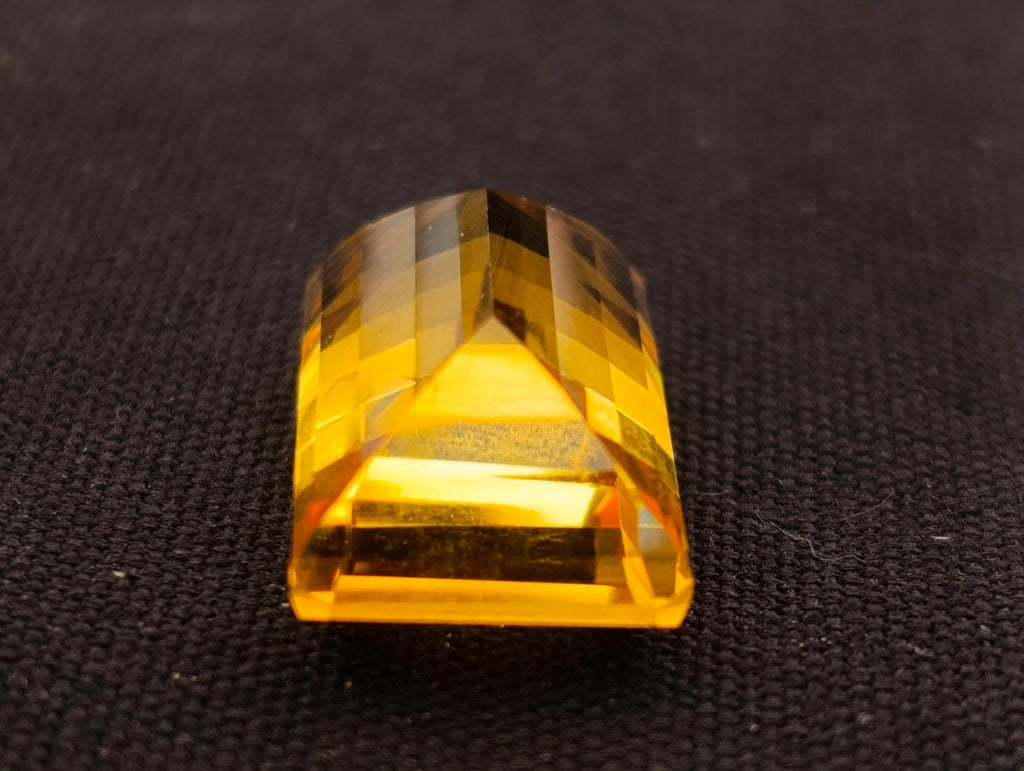 Polished AA Grade Checkerboard Faceted 25 Carat Citrine Gemstone x 1 From Congo