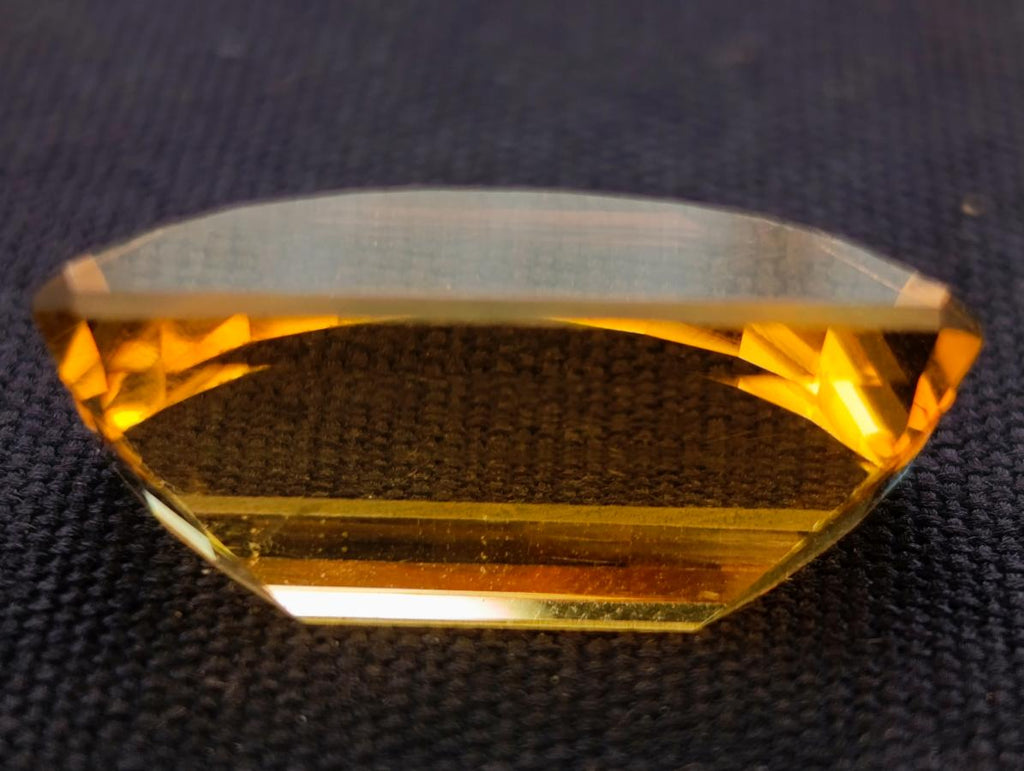 Polished AA Grade Checkerboard Faceted 25 Carat Citrine Gemstone x 1 From Congo