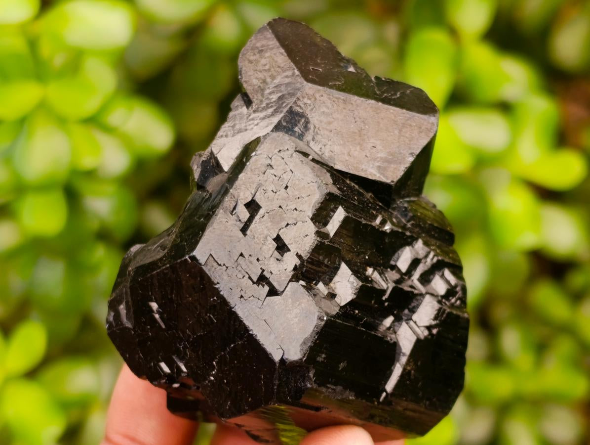 Natural Shiny Schorl Tourmaline with a Double Mercedes Star terminated Crystal Specimen x 1 From Erongo, Namibia