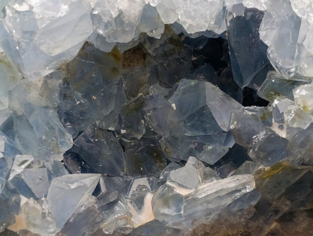 Polished and Natural Crystal Centred Blue Celestite Crystal x 1 From Sakoany Madagascar