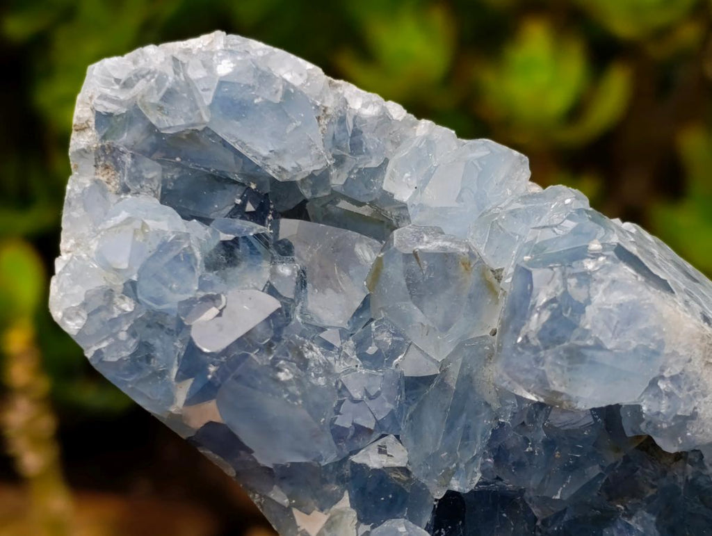Polished and Natural Crystal Centred Blue Celestite Crystal x 1 From Sakoany Madagascar