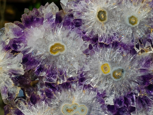 Polished Large Amethyst Rosette Slice on a Metal Stand x 1 From Artigas, Uruguay