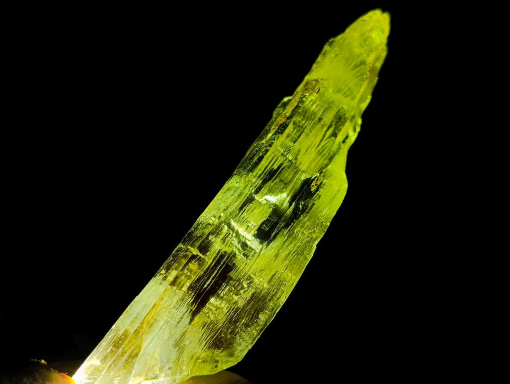Natural Large Bladed Hiddenite Spodumene Gemmy Crystal x 1 From Afghanistan