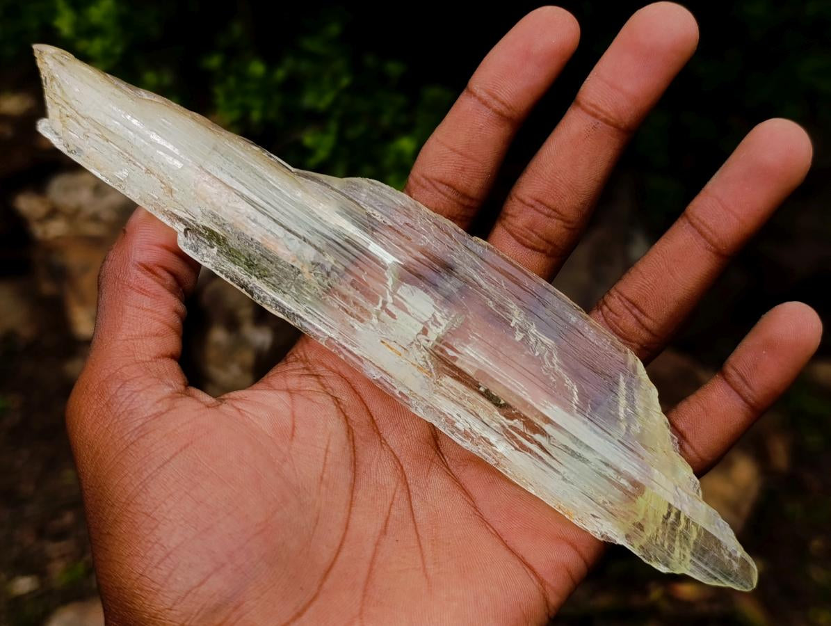 Natural Large Bladed Hiddenite Spodumene Gemmy Crystal x 1 From Afghanistan