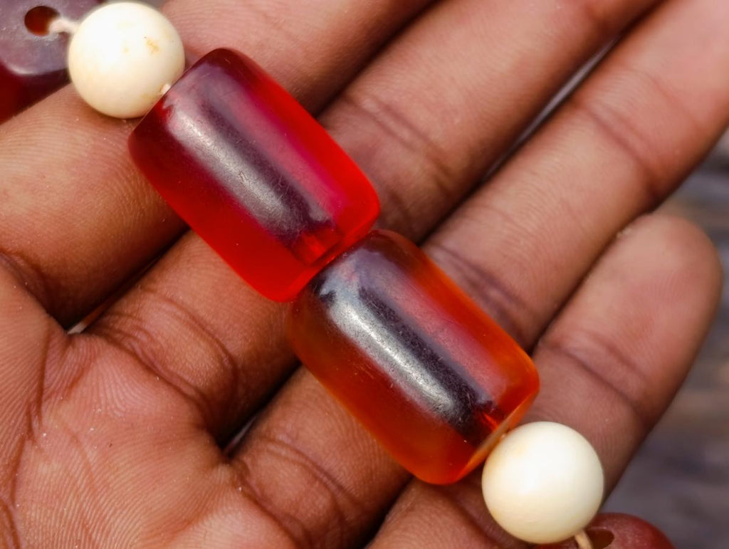 Hand Made Antique North African Amber Necklace x 1 From North Africa