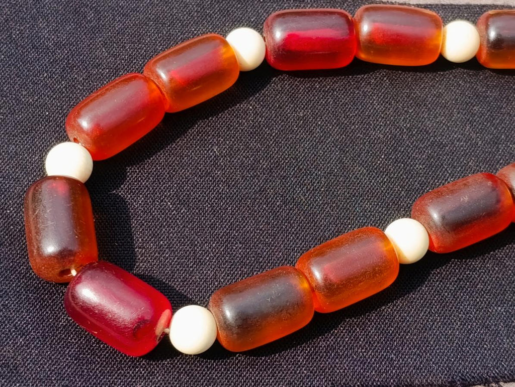 Hand Made Antique North African Amber Necklace x 1 From North Africa