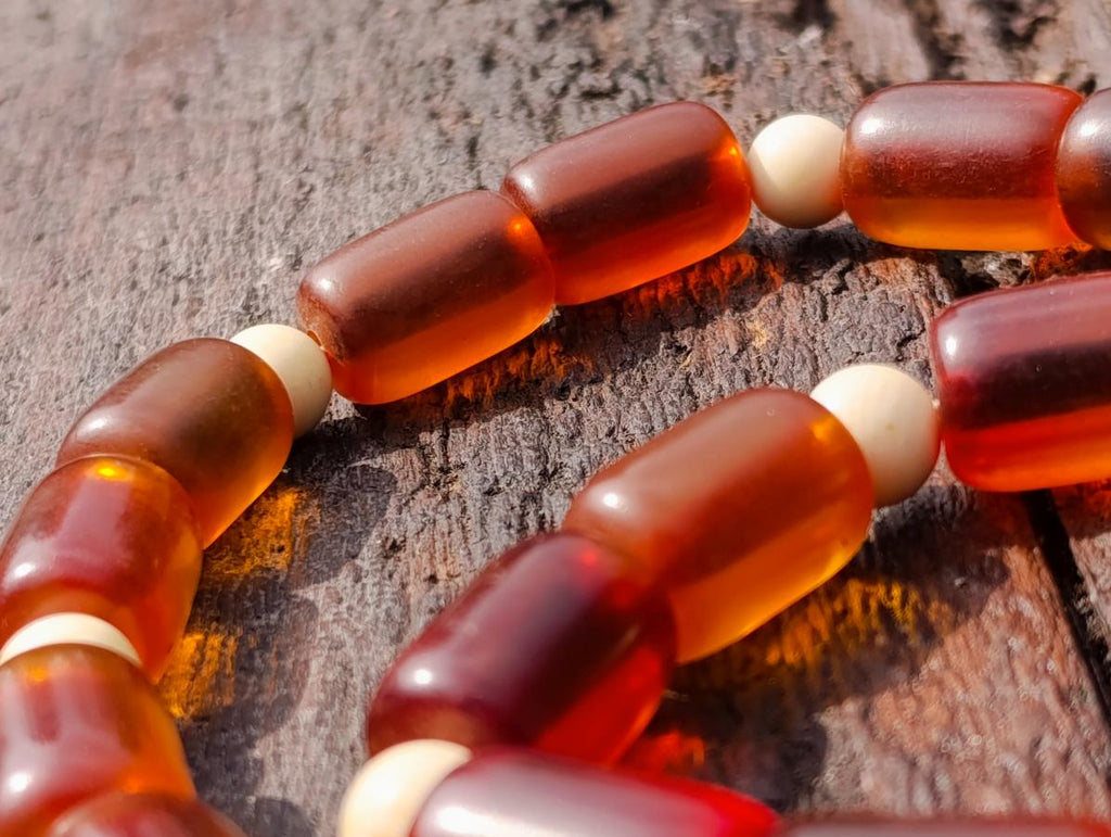 Hand Made Antique North African Amber Necklace x 1 From North Africa