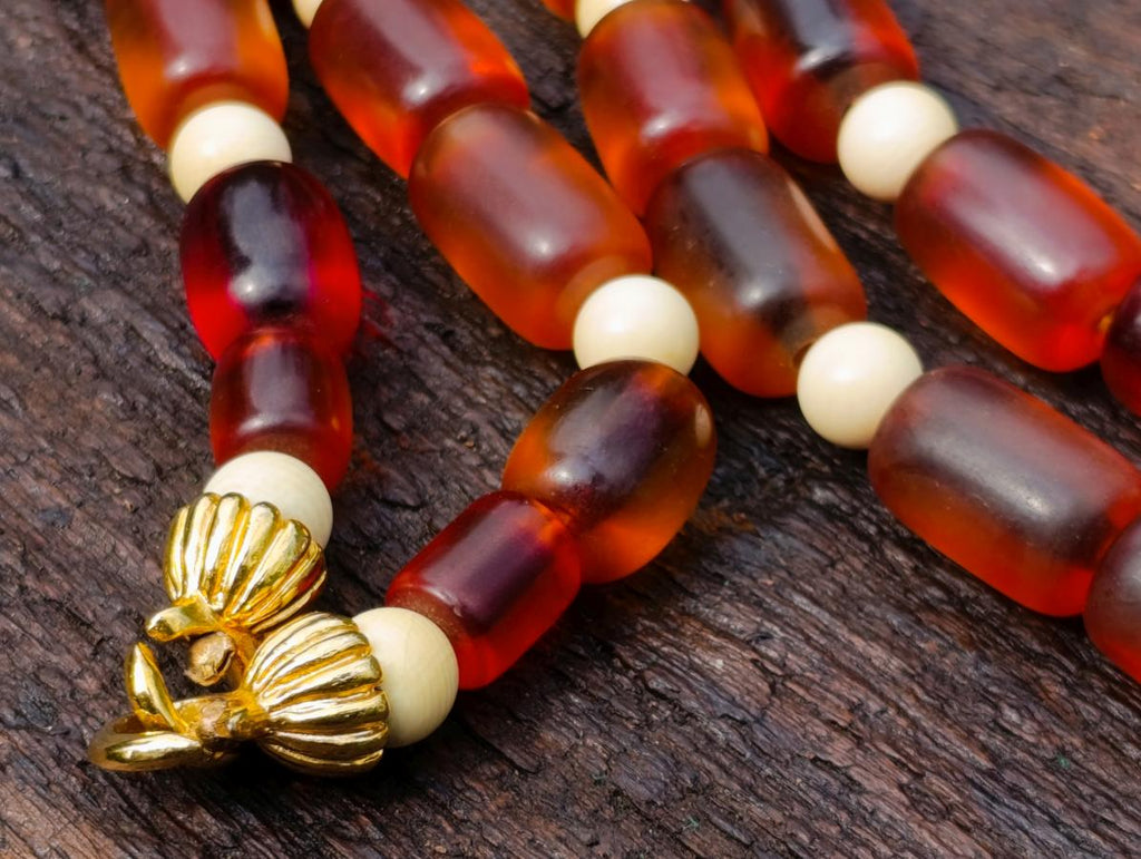 Hand Made Antique North African Amber Necklace x 1 From North Africa