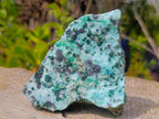 Natural Contrasting Triangular Drusy Coated Chrysocolla with Fibrous and Ball Malachite x 1 From Lupoto Mine, Congo