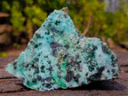 Natural Contrasting Triangular Drusy Coated Chrysocolla with Fibrous and Ball Malachite x 1 From Lupoto Mine, Congo