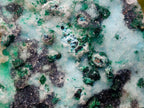 Natural Contrasting Triangular Drusy Coated Chrysocolla with Fibrous and Ball Malachite x 1 From Lupoto Mine, Congo