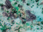 Natural Contrasting Triangular Drusy Coated Chrysocolla with Fibrous and Ball Malachite x 1 From Lupoto Mine, Congo