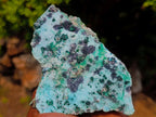 Natural Contrasting Triangular Drusy Coated Chrysocolla with Fibrous and Ball Malachite x 1 From Lupoto Mine, Congo