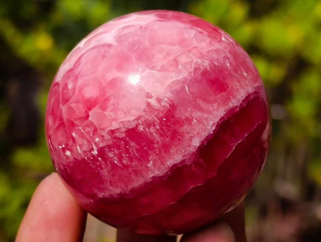 Polished XXX Rare Red Argentinian Rhodochrosite 51mm Ball x 1 From Capillitas Mine, Argentina