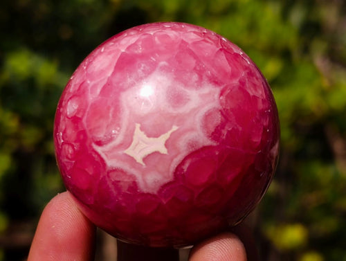 Polished XXX Rare Red Argentinian Rhodochrosite 51mm Ball x 1 From Capillitas Mine, Argentina