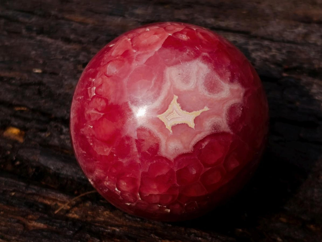 Polished XXX Rare Red Argentinian Rhodochrosite 51mm Ball x 1 From Capillitas Mine, Argentina