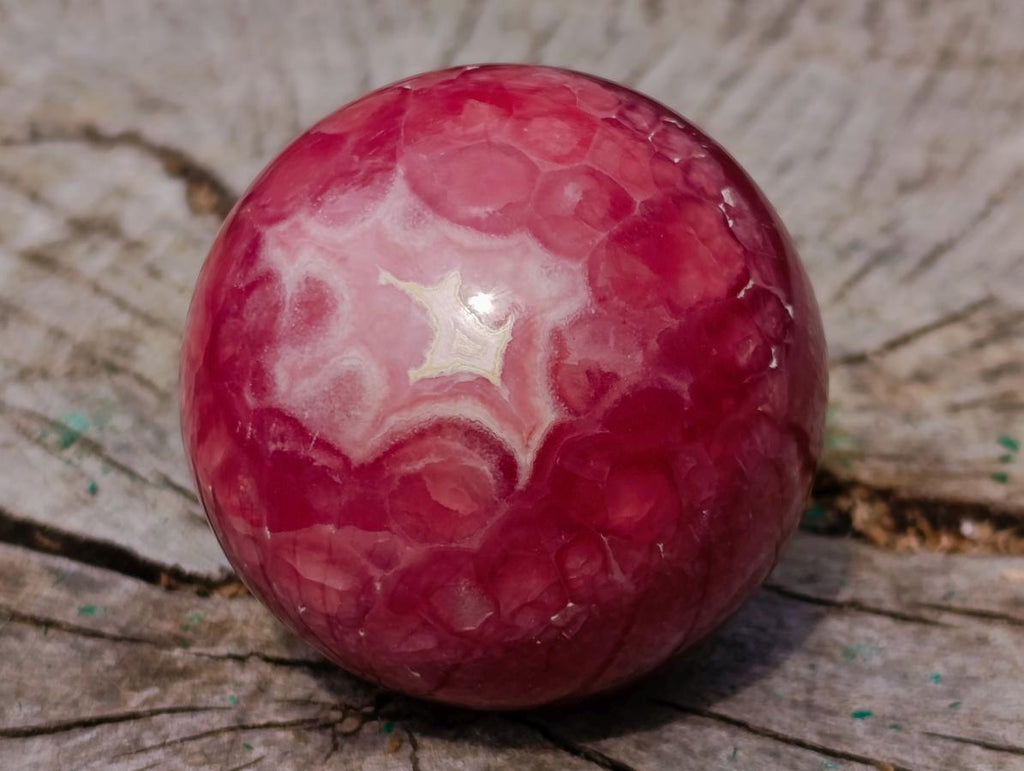 Polished XXX Rare Red Argentinian Rhodochrosite 51mm Ball x 1 From Capillitas Mine, Argentina