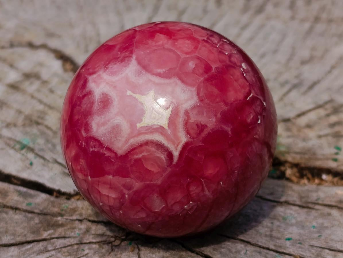 Polished XXX Rare Red Argentinian Rhodochrosite 51mm Ball x 1 From Capillitas Mine, Argentina